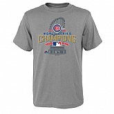 Youth Chicago Cubs Majestic Heathered Gray 2016 World Series Champions Locker Room T-Shirt